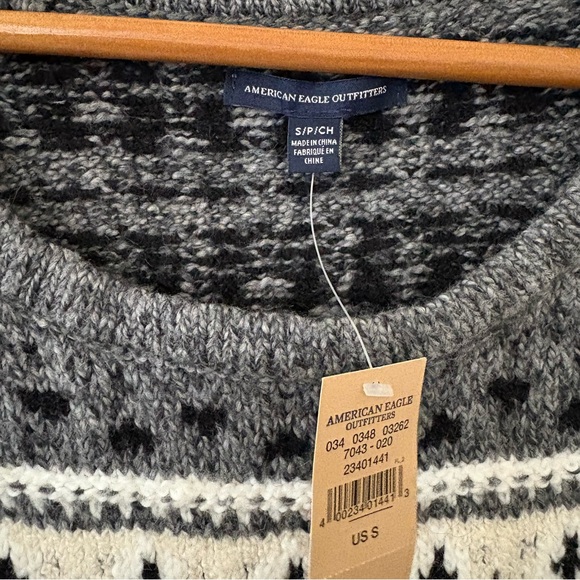 American Eagle AE Fair Isle sweater crewneck pullover cotton wool blend Size S - Picture 6 of 10